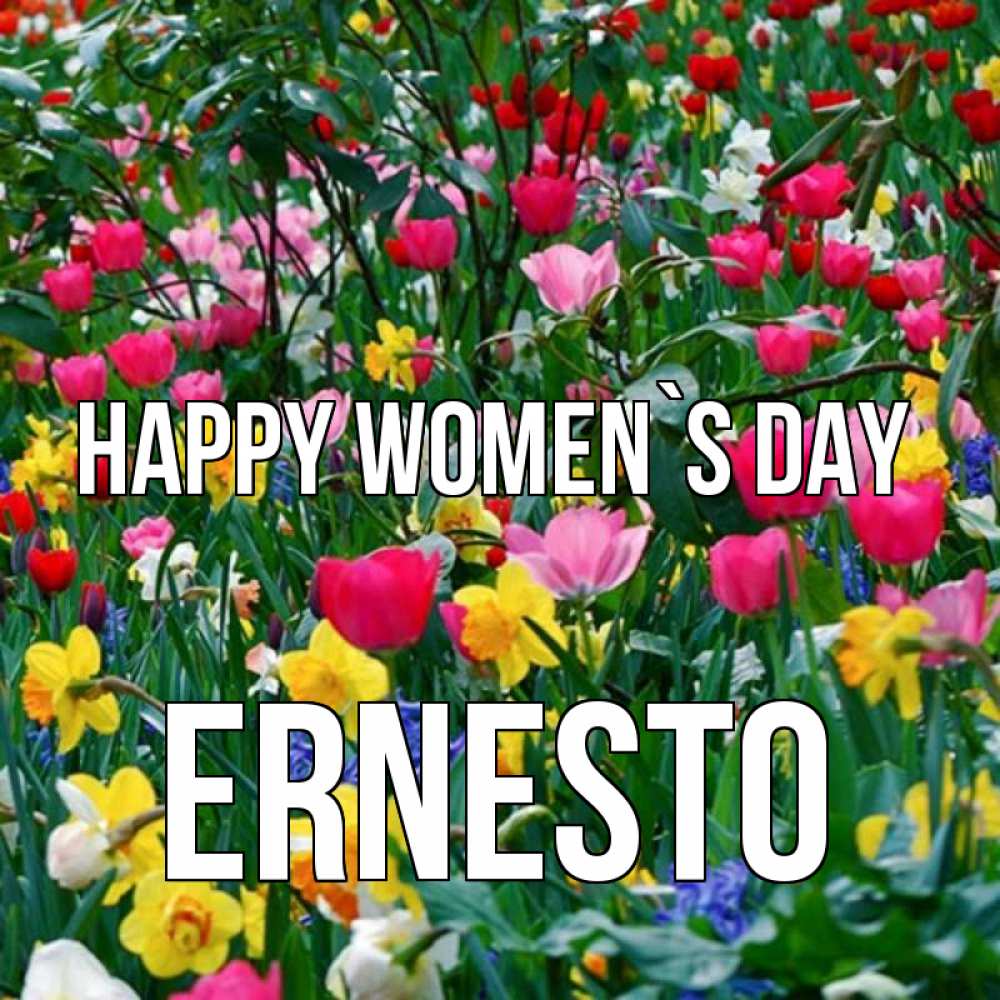 Greetings card с именем, Ernesto happy women`s day с международным женским днем поздравления для женщины Greetings with text for free download 